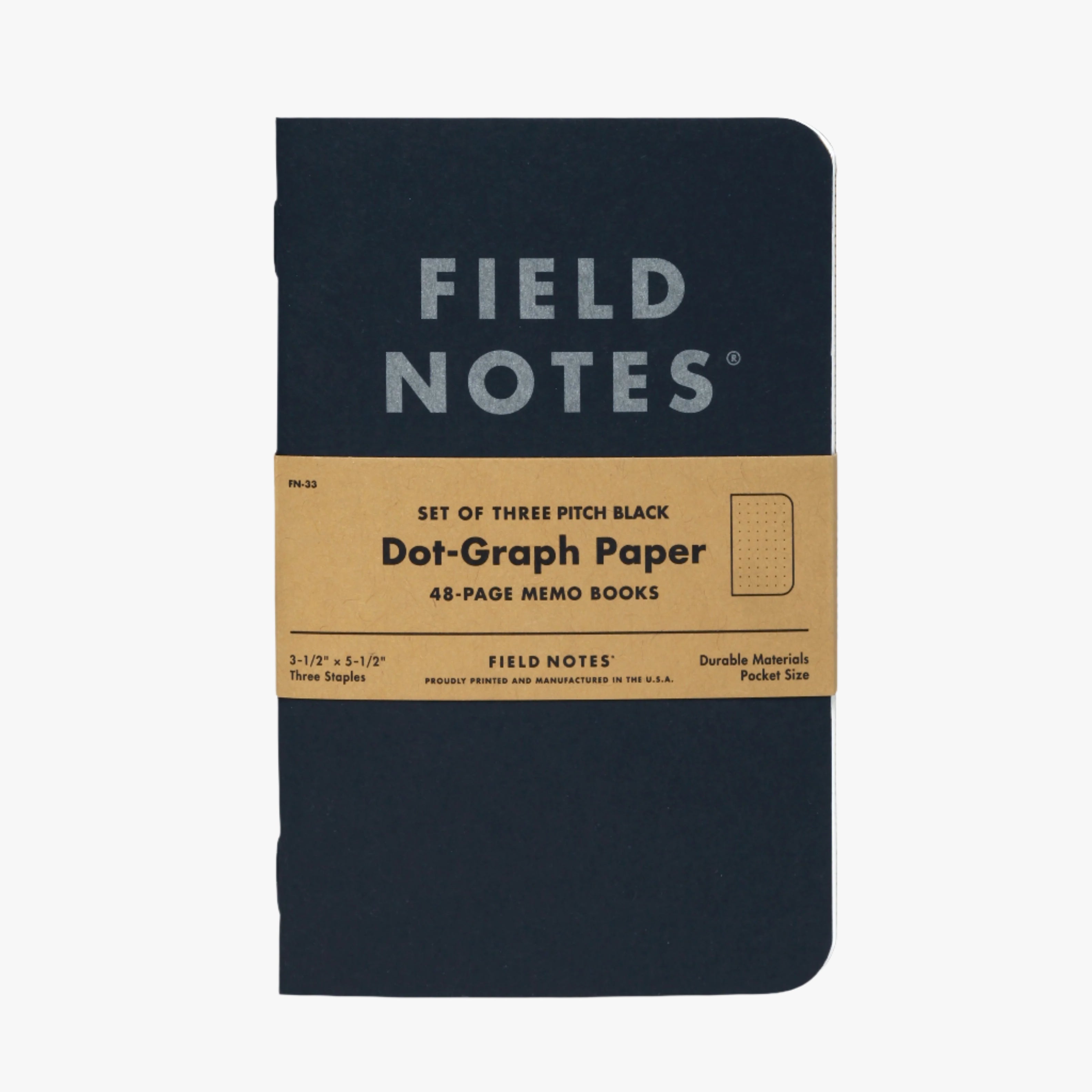 3 x Field Notes: Pitch Black