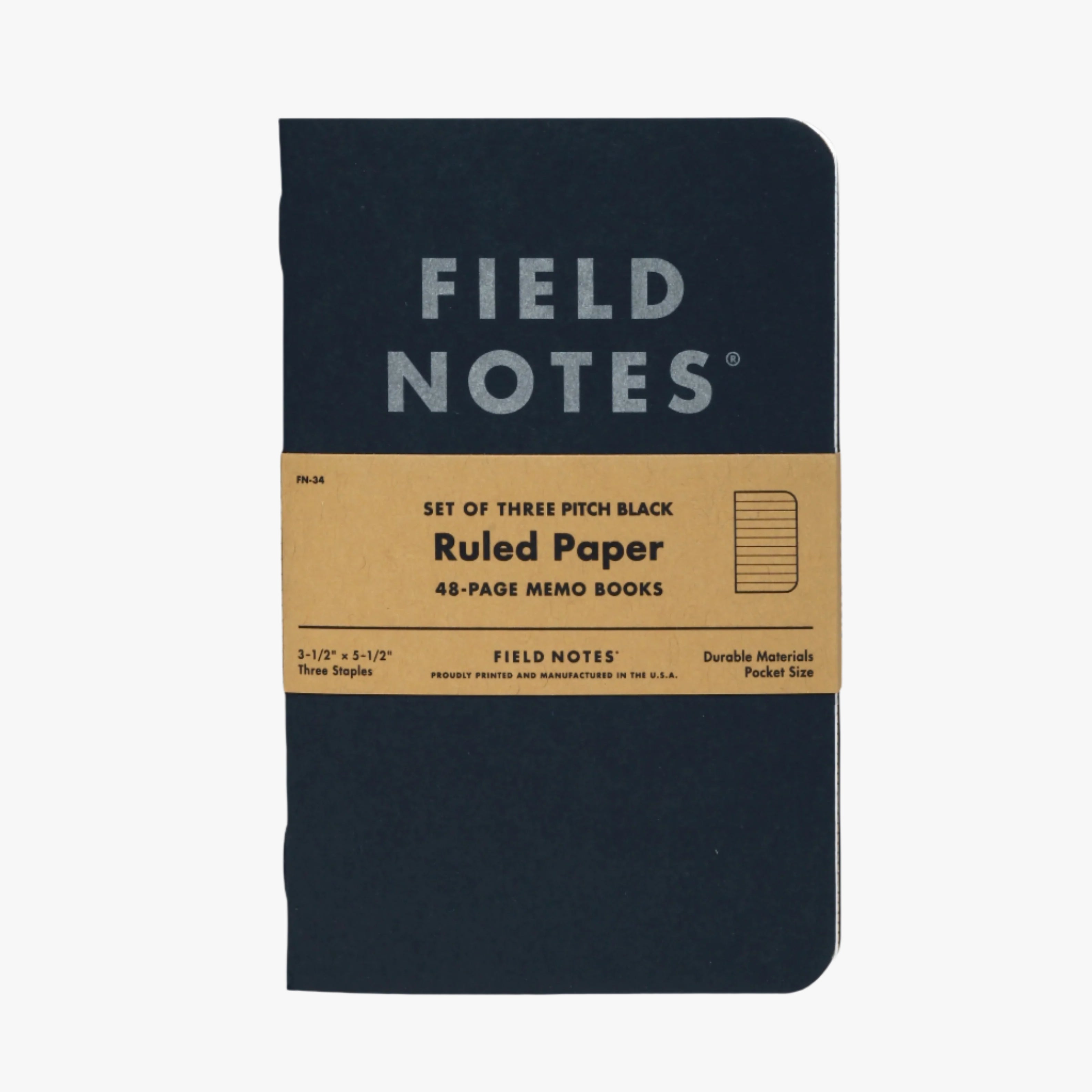 3 x Field Notes: Pitch Black