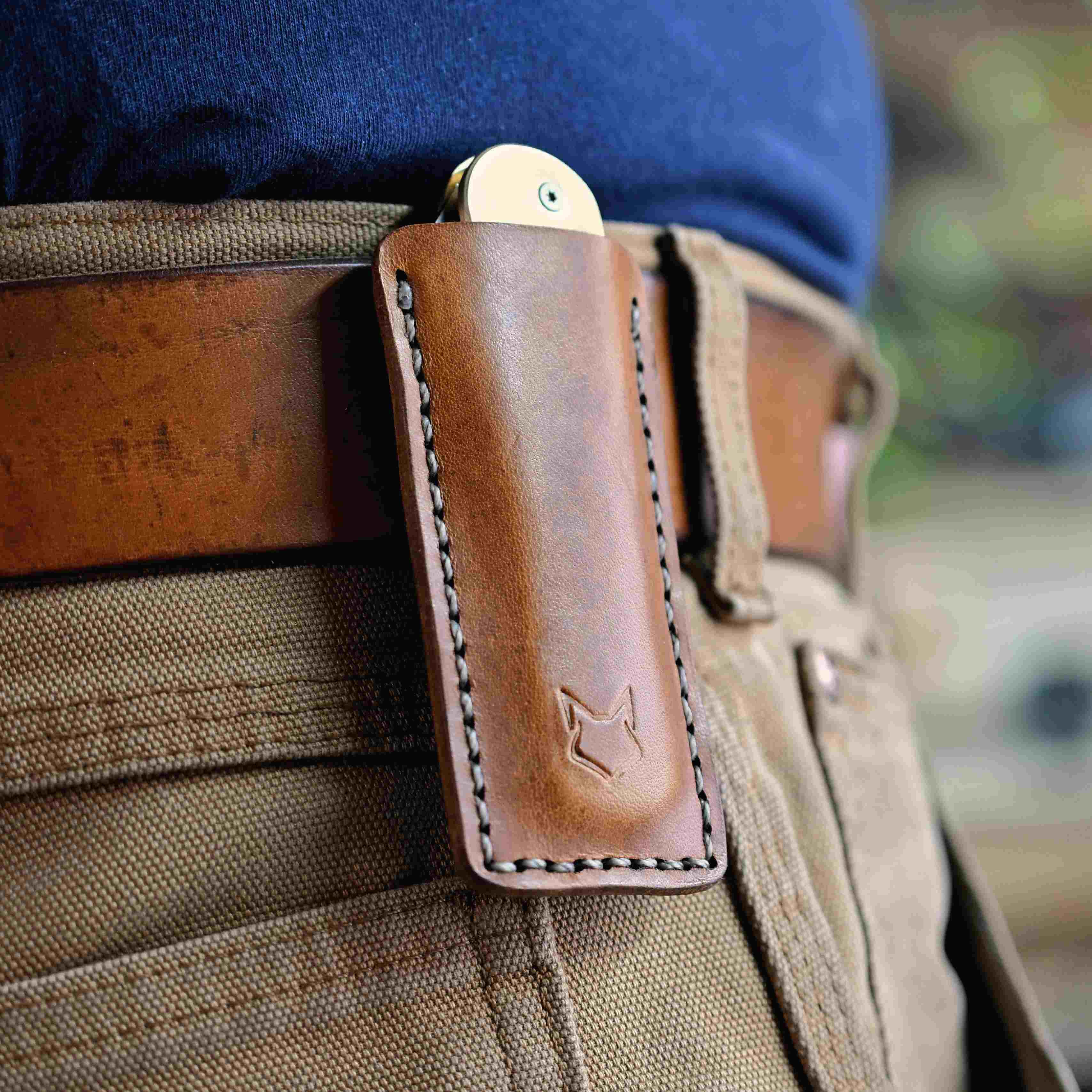 Pocket Knife slip - leather sheath